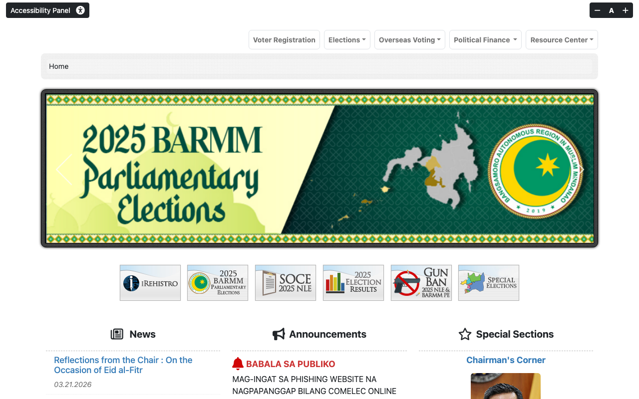 COMELEC website